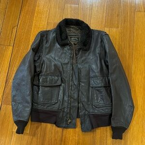 Vintage G1 brown leather bomber jacket, USN